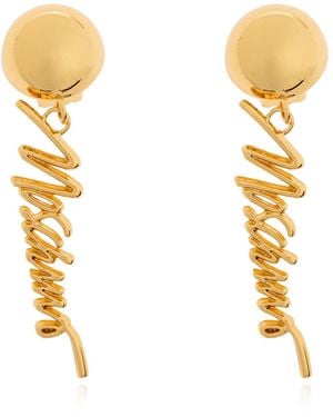 Moschino Logo Clip-On Earrings - Metallic