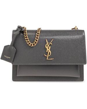 Saint Laurent 'sunset Medium' Shoulder Bag, - Grey