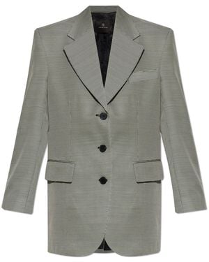 Anine Bing Houndstooth Patterned Blazer - Grey
