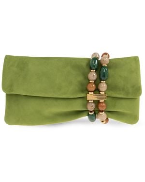 Jimmy Choo Suede Clutch "Zandra" - Green