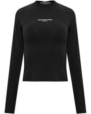 Alexander Wang Top With Embossed Logo - Black