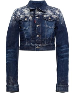 DSquared² Denim Jacket With 'Vintage' Effect - Blue