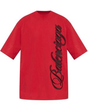 Balenciaga T-Shirt With Logo - Red