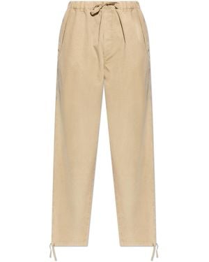 Ferragamo Loose-Fit Cotton Trousers - Natural