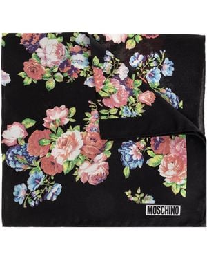 Moschino Silk Pocket Square - Black