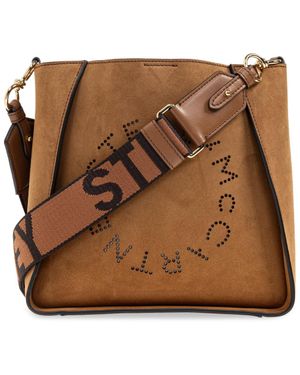 Stella McCartney Shoulder Bag With Logo - Brown