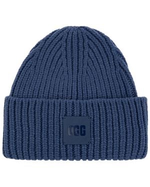 UGG Beanie With Logo Patch - Blue