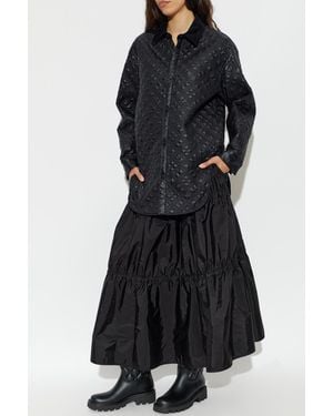 Moncler Quilted Jacket With Corduroy Collar - Black