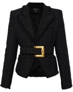 Balmain Blazer With Belt - Black