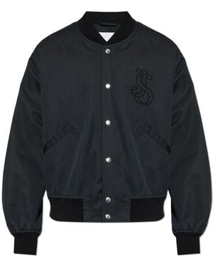 Jil Sander 'Bomber' Jacket With Logo - Blue