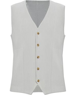 Homme Plissé Issey Miyake Pleated Vest - Grey