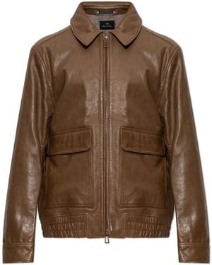 Paul Smith Leather Jacket - Brown