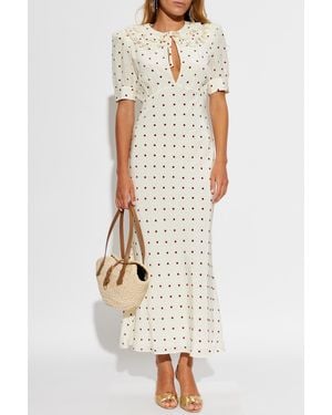 Alessandra Rich Polka Dot Dress - Natural