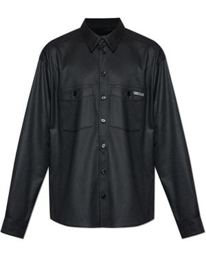 Dolce & Gabbana Wool Shirt With Pockets - Black
