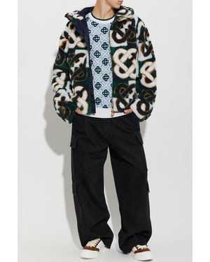 CASABLANCA Fleece Jacket With Hood - Black