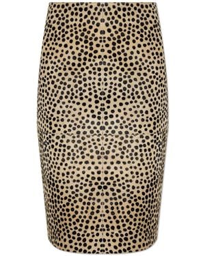 Rohe Leather Skirt With Animal Print - Natural
