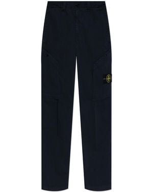 Stone Island Trousers With Logo - Blue