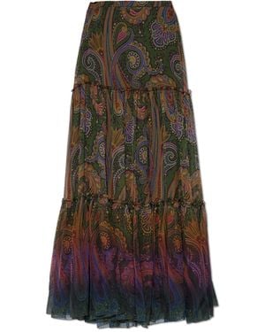 Etro Silk Skirt - Green