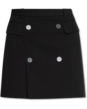 Balenciaga Skirt With Decorative Buttons - Black