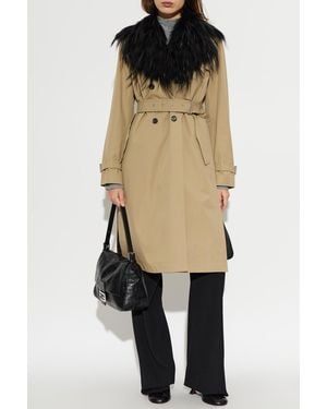 Fendi Double-Breasted Coat - Natural