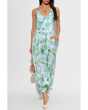 Chloé Loose-Fit Silk Pants - Blue