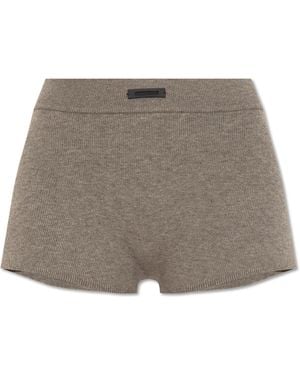 Fear Of God Knitted Shorts With Logo - Brown
