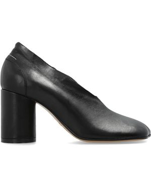 MM6 by Maison Margiela Leather Heeled Shoes - Black