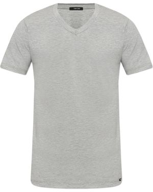 Tom Ford Undershirt With V-Neck - Grey