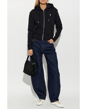 Ami Paris Cotton Hoodie - Blue