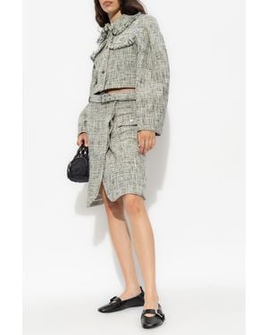 Ganni Tweed Skirt - White