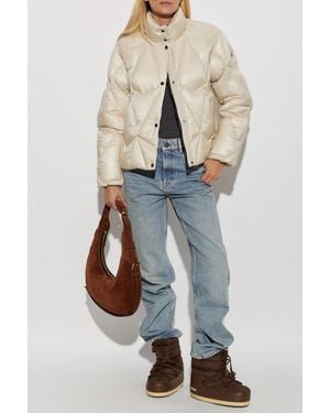 Moose Knuckles Quilted Jacket With Patch - Natural