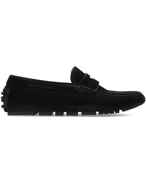 Emporio Armani Suede Moccasins - Black