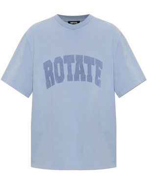 ROTATE BIRGER CHRISTENSEN T-Shirt With Printed Logo - Blue