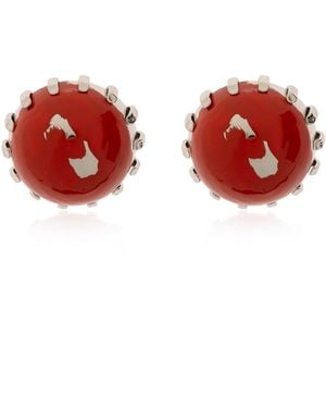 Marni Brass Earrings - Red