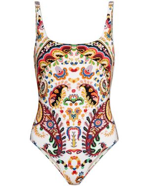 Etro One-Piece Swimsuit With Open Back - White