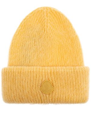Moncler Cap With Logo Patch - Yellow