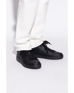 Balmain "B-Court" Leather Sneakers - Black