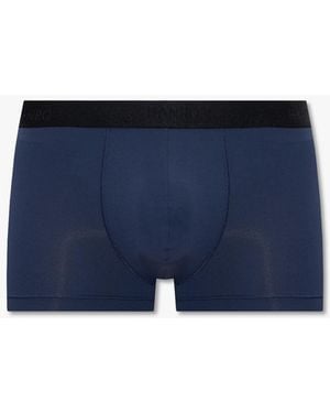 Hanro Boxers With Logo - Blue