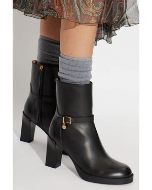 Tod's Leather Heeled Ankle Boots - Black