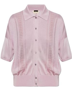 Versace Short-Sleeve Cardigan - Pink