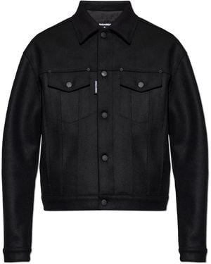 DSquared² Wool Jacket With 'Vintage' Effect - Black
