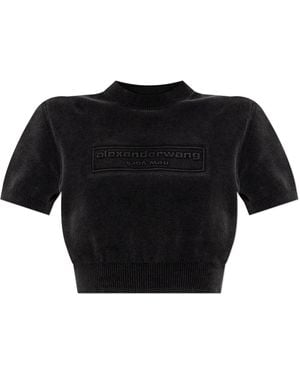 Alexander Wang Top With Embossed Logo - Black