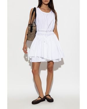Loewe Cotton Dress With Draping - White