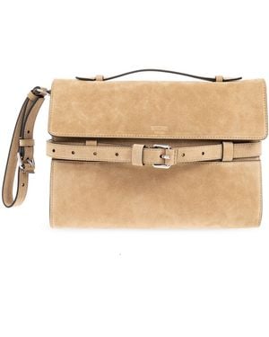 Moschino Suede Handbag - White