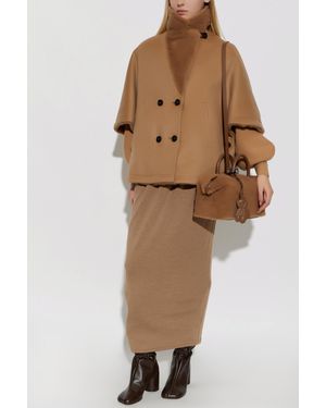 Max Mara Double-Sided 'Memo' Poncho - Natural