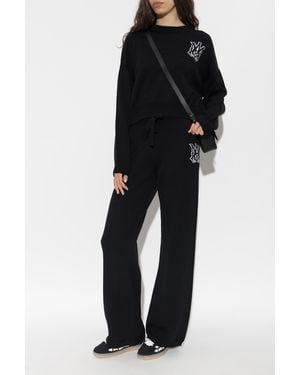Amiri Wool Pants With Logo - Black