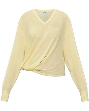 Loewe V-Neck Jumper - Yellow