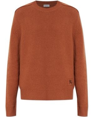 Burberry Cashmere Jumper With A Crew Neck - Brown