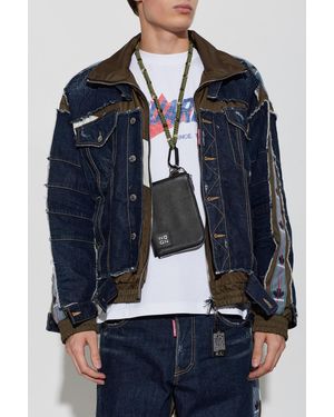 DSquared² Leather Pouch With Detachable Strap - Blue