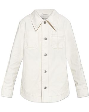 Ami Paris Denim Jacket With Pockets - White